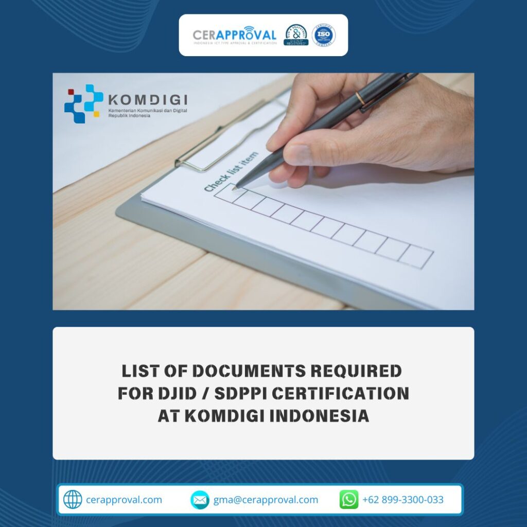 List of Documents Required for DJID/SDPPI Certification