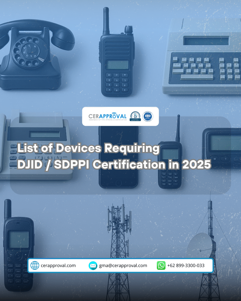 List of Devices Requiring DJID/SDPPI Certification in 2025 – Cerapproval
